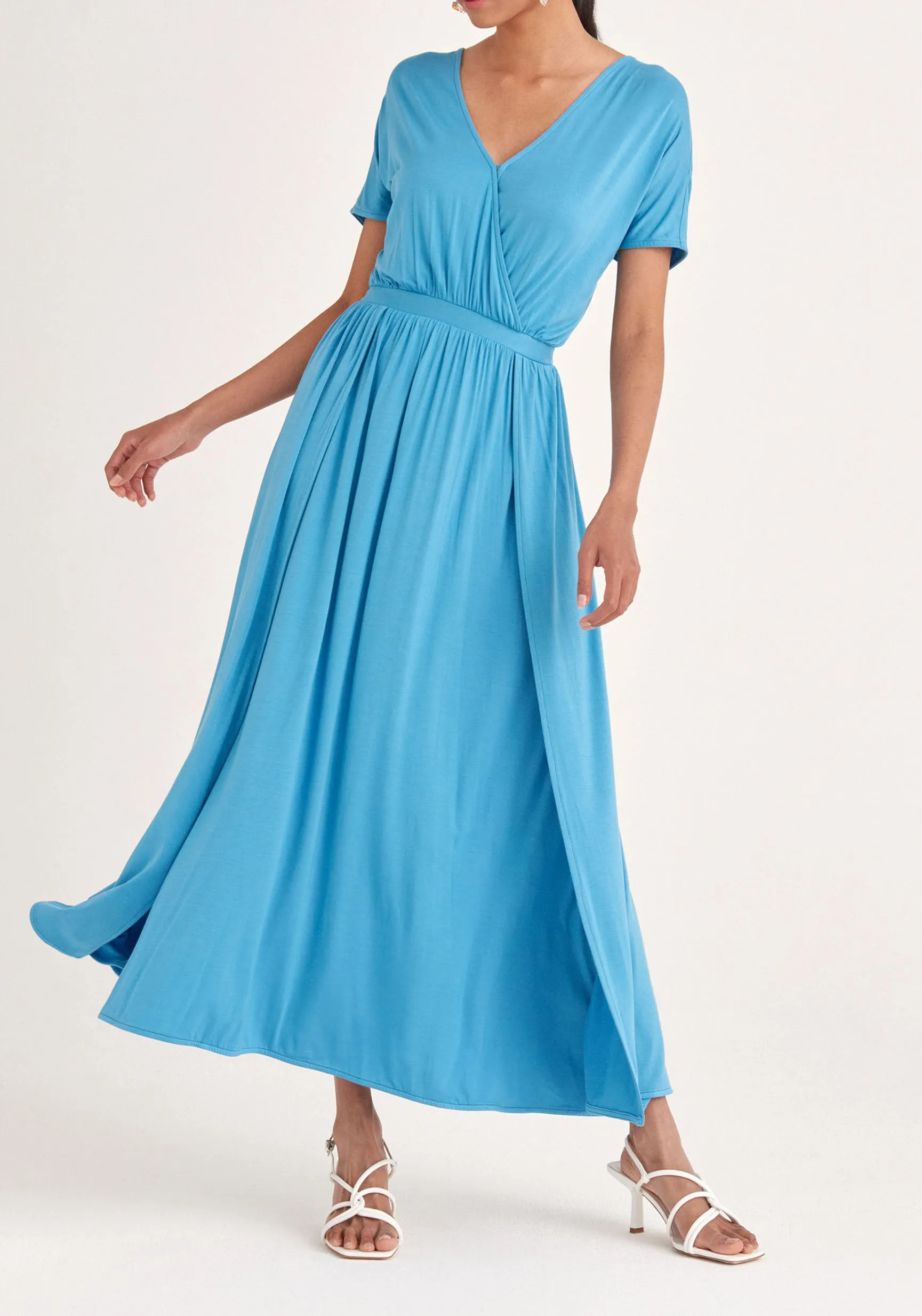 Maxi Dress with Ruched Back