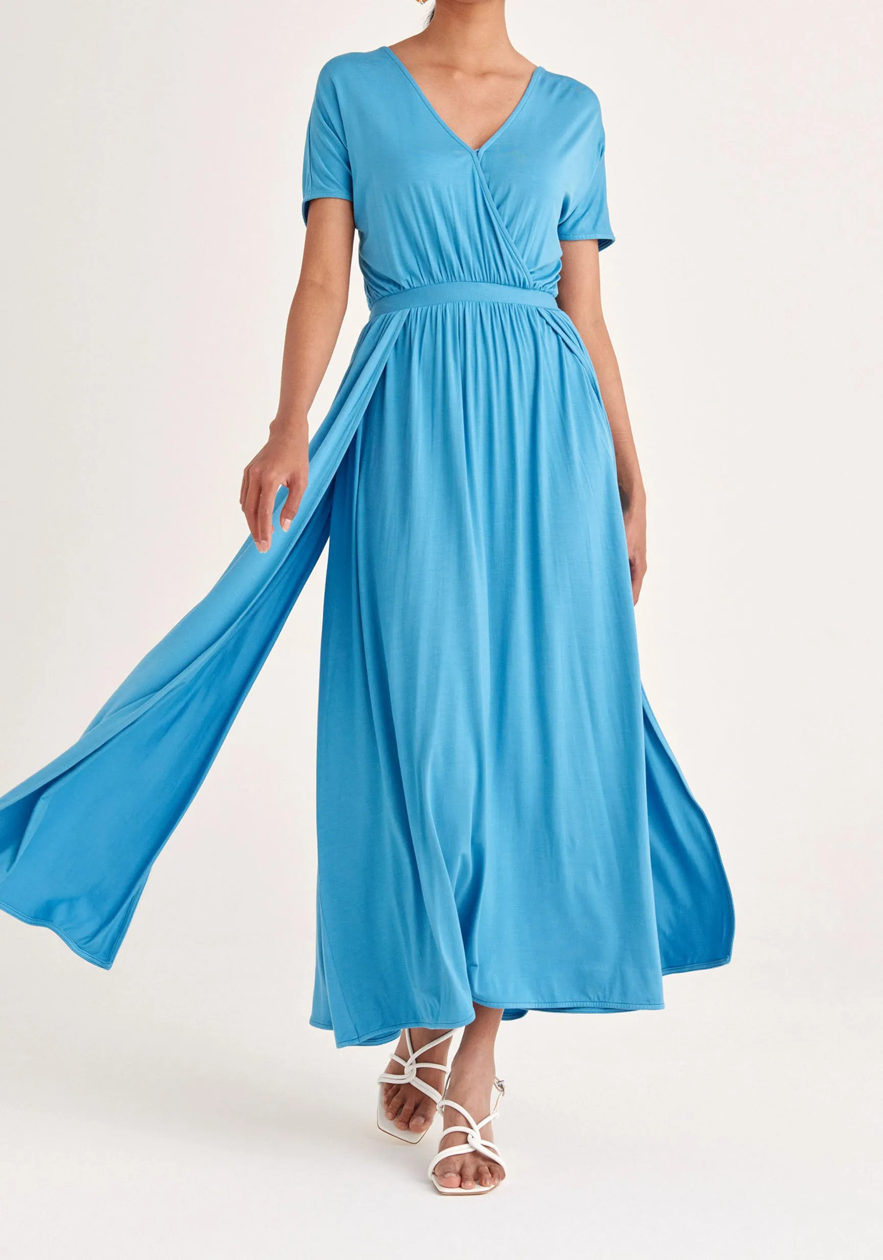 Maxi Dress with Ruched Back