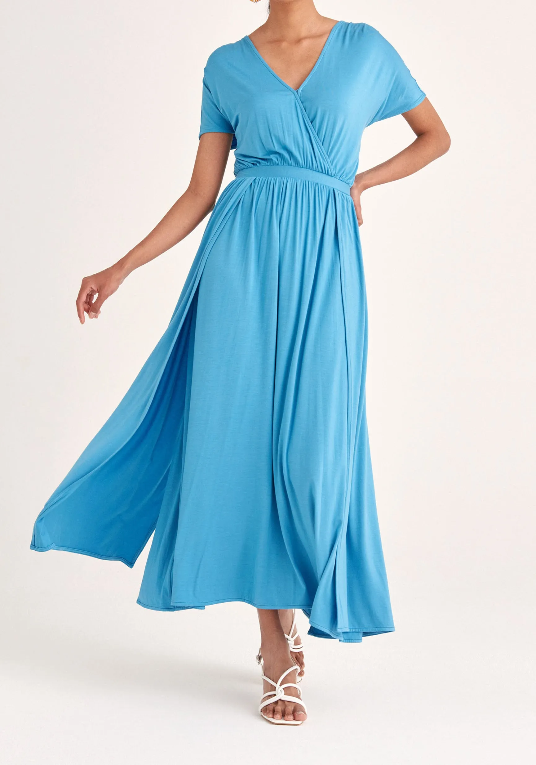 Maxi Dress with Ruched Back