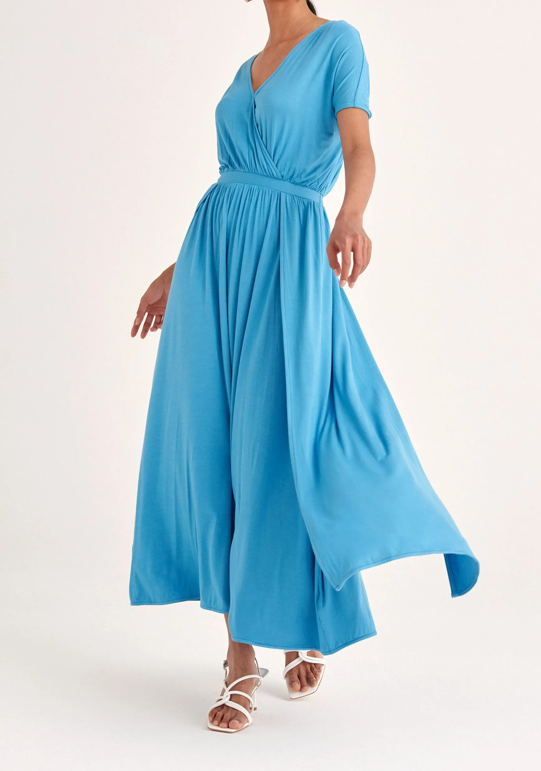 Maxi Dress with Ruched Back