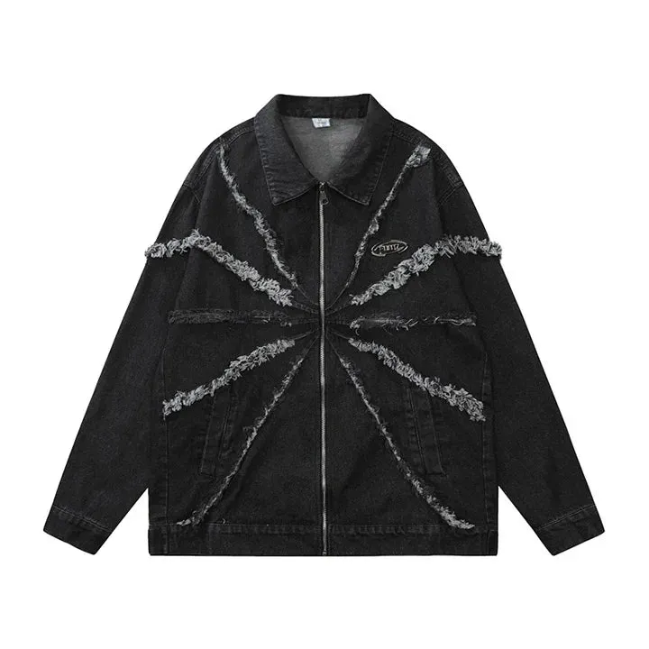 Men's Casual High Streetwear Distressed Denim Jacket