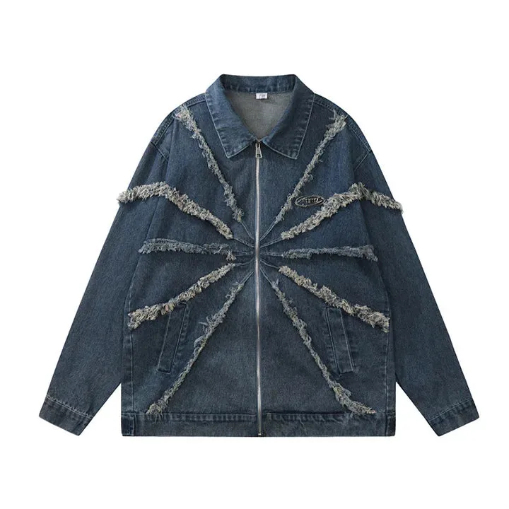 Men's Casual High Streetwear Distressed Denim Jacket