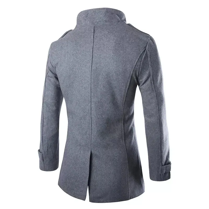Men's Overcoat Trench Coat Winter Wool & Blends Double-Breasted Pea Coat – Stylish England-Inspired Outerwear