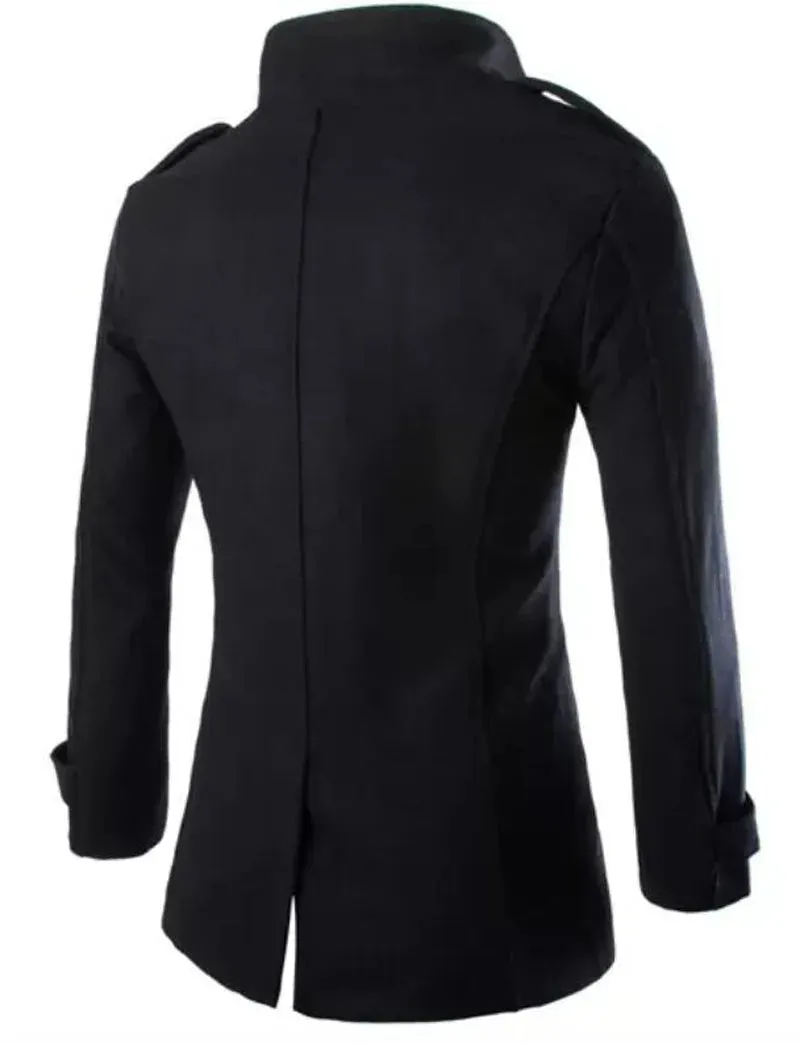 Men's Overcoat Trench Coat Winter Wool & Blends Double-Breasted Pea Coat – Stylish England-Inspired Outerwear