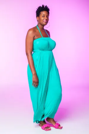 Mint Teal Wide Leg Jumpsuit