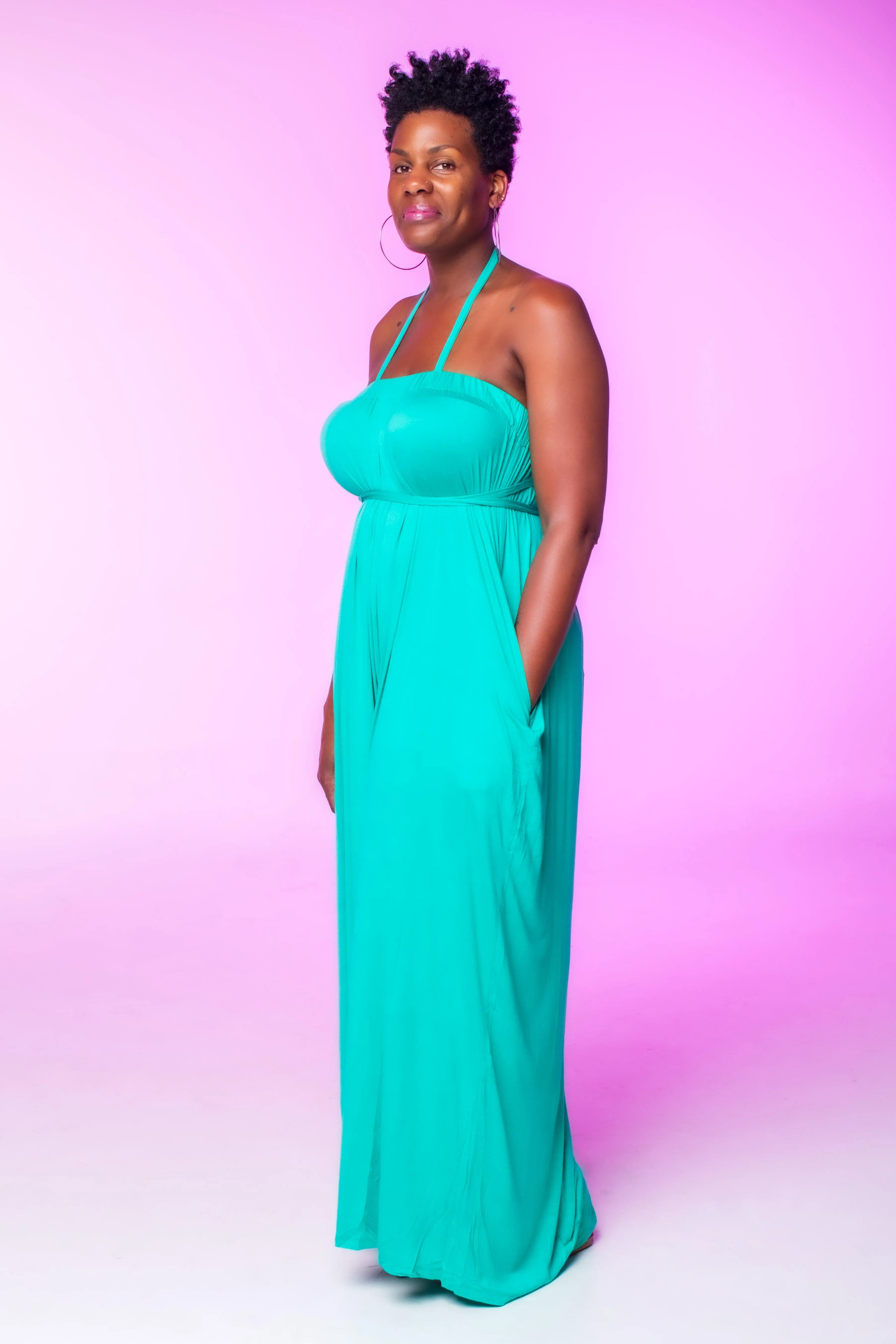 Mint Teal Wide Leg Jumpsuit