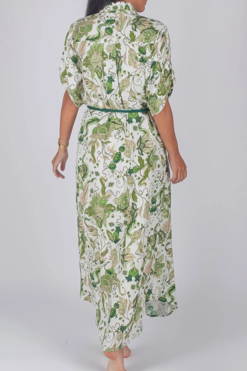 NATALIE DRESS (WHITE/GREEN)