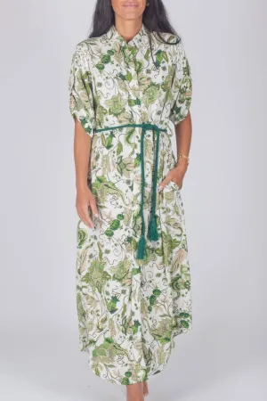 NATALIE DRESS (WHITE/GREEN)