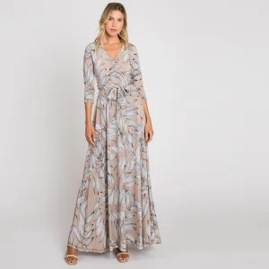 Palm Leaves Venechia Maxi Wrap Dress