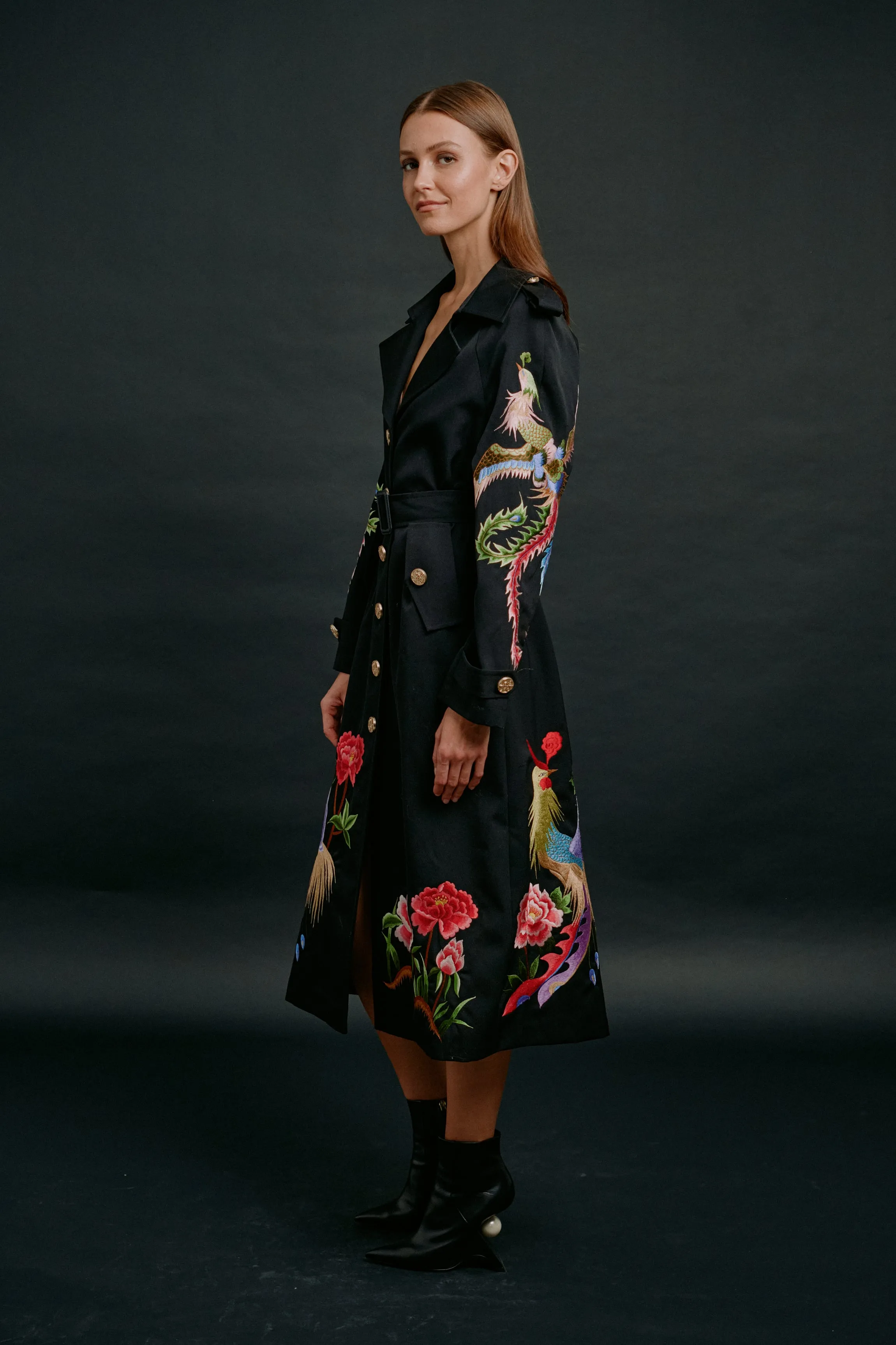PHOENIX HERITAGE TRENCH COAT (BLACK)