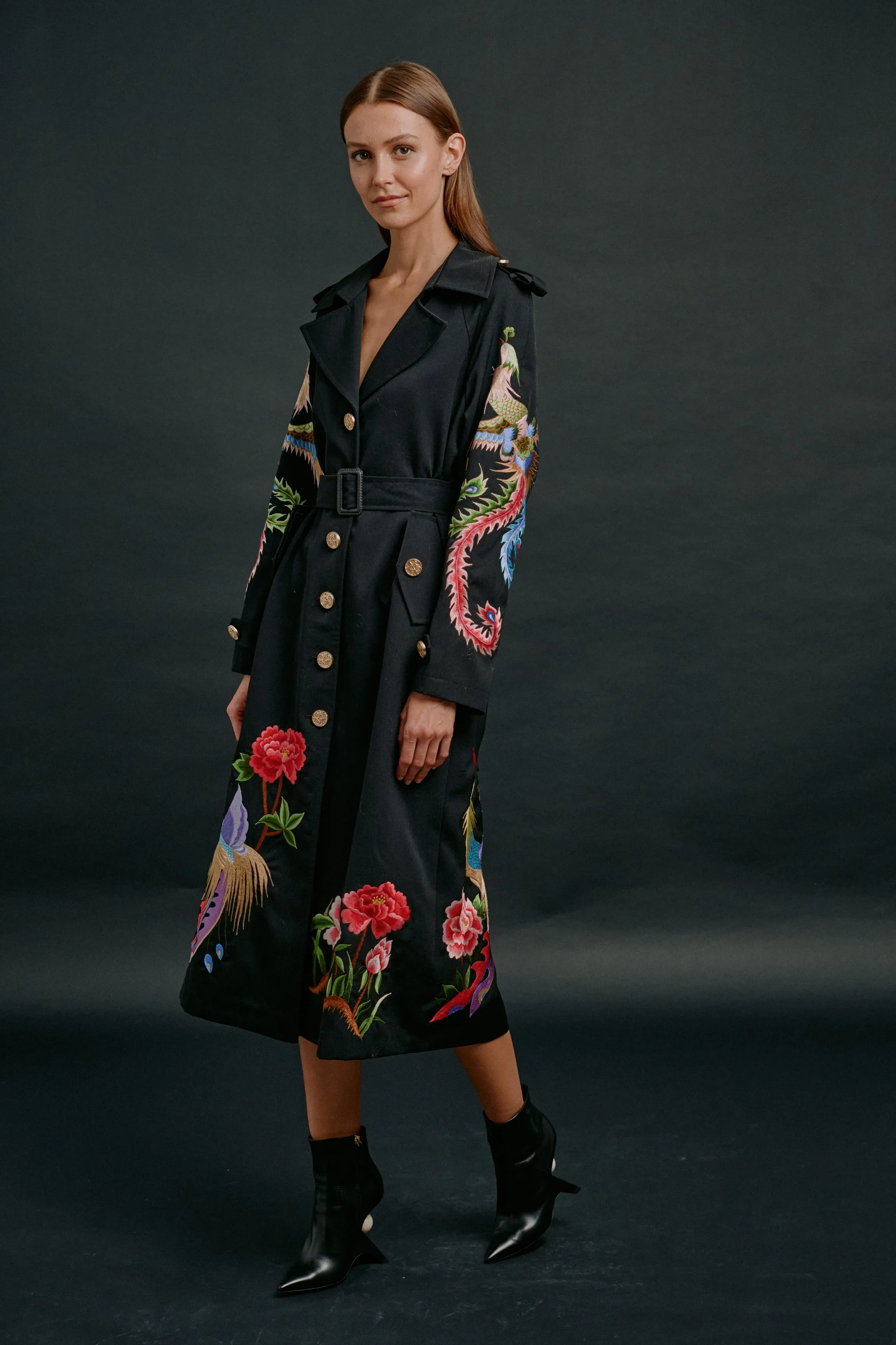 PHOENIX HERITAGE TRENCH COAT (BLACK)