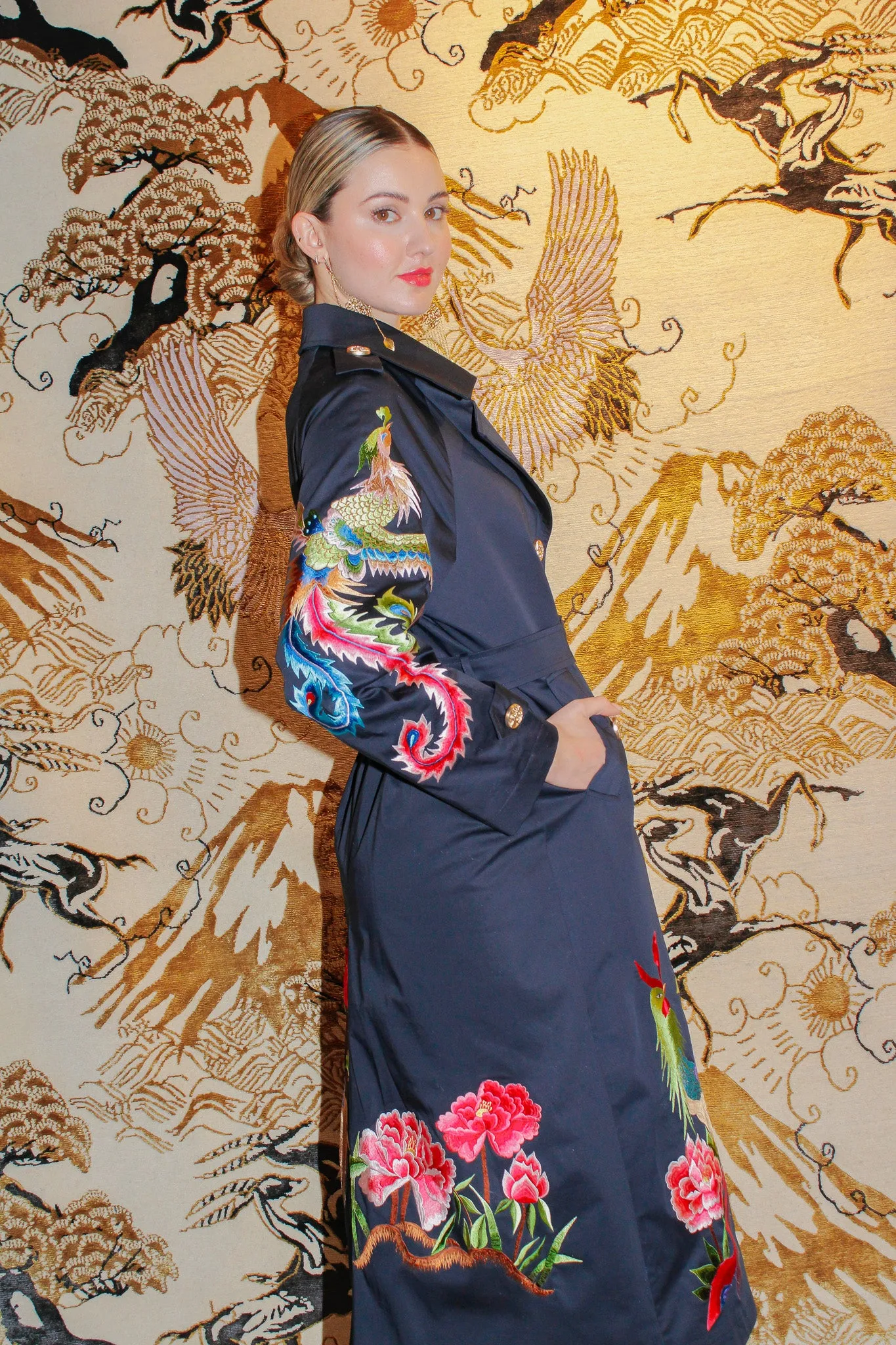 PHOENIX HERITAGE TRENCH COAT (NAVY)
