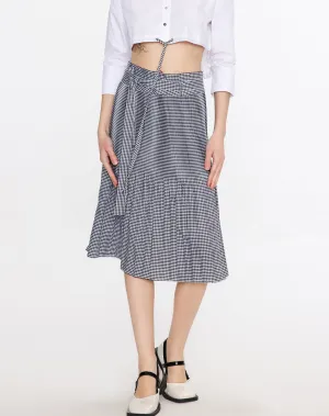 Plaid Pleated Midi Skirt
