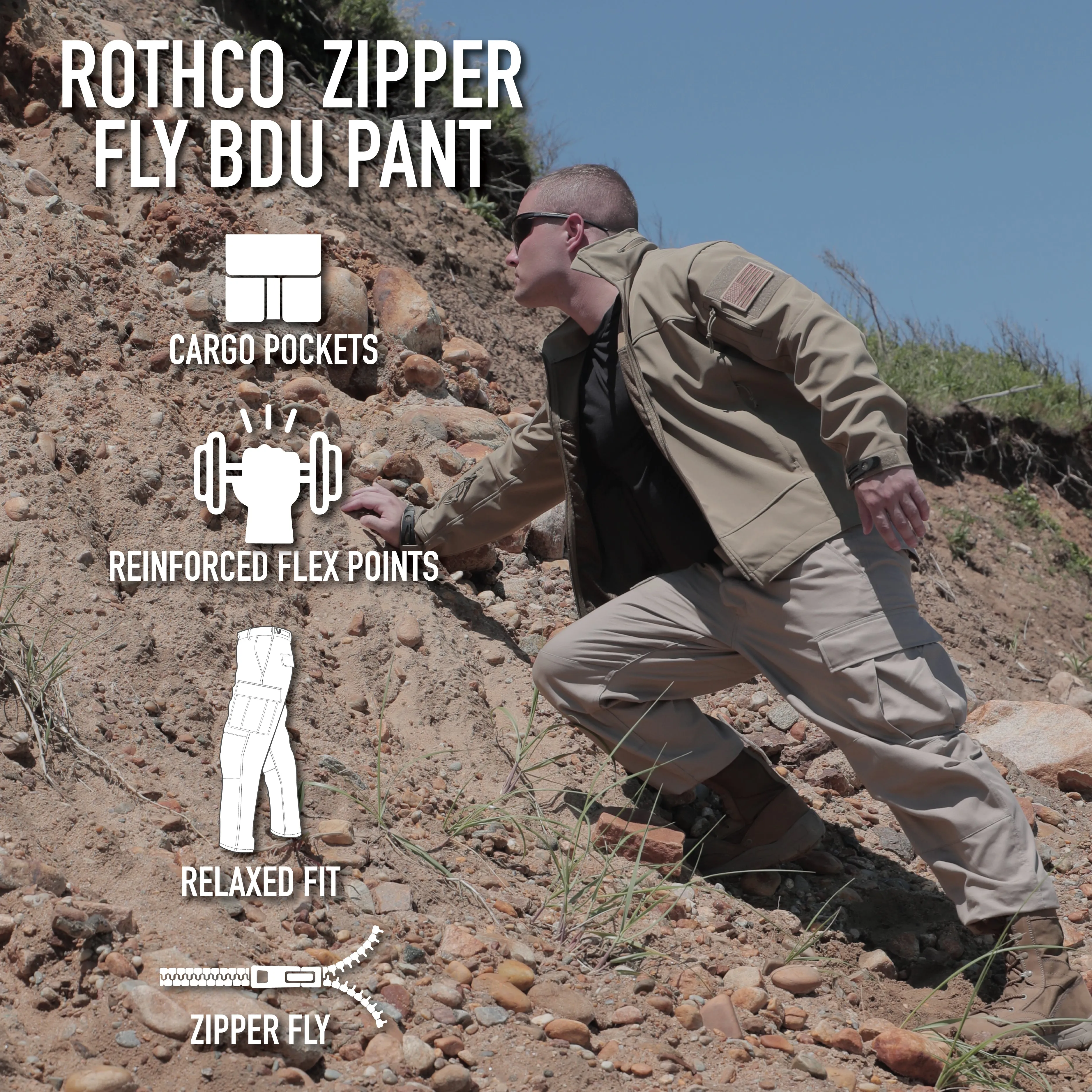 [Relaxed Fit Zipper Fly] Camo Tactical BDU Pants