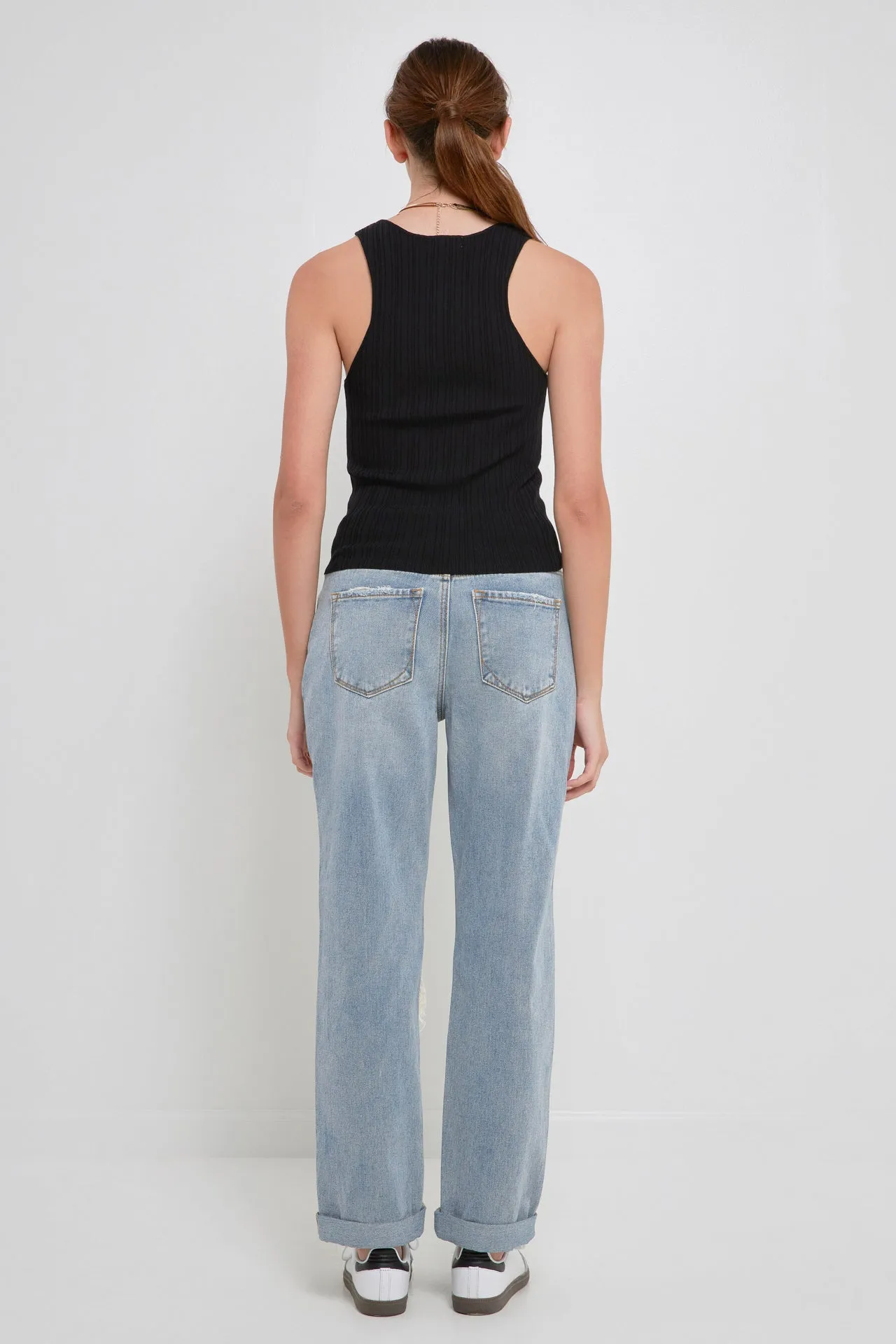 Ribbed Racer Back Slick Tank