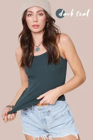 RIBBED TANK TOP (DARK TEAL)
