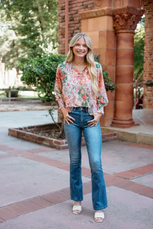 Romantic Garden Long Sleeve Top