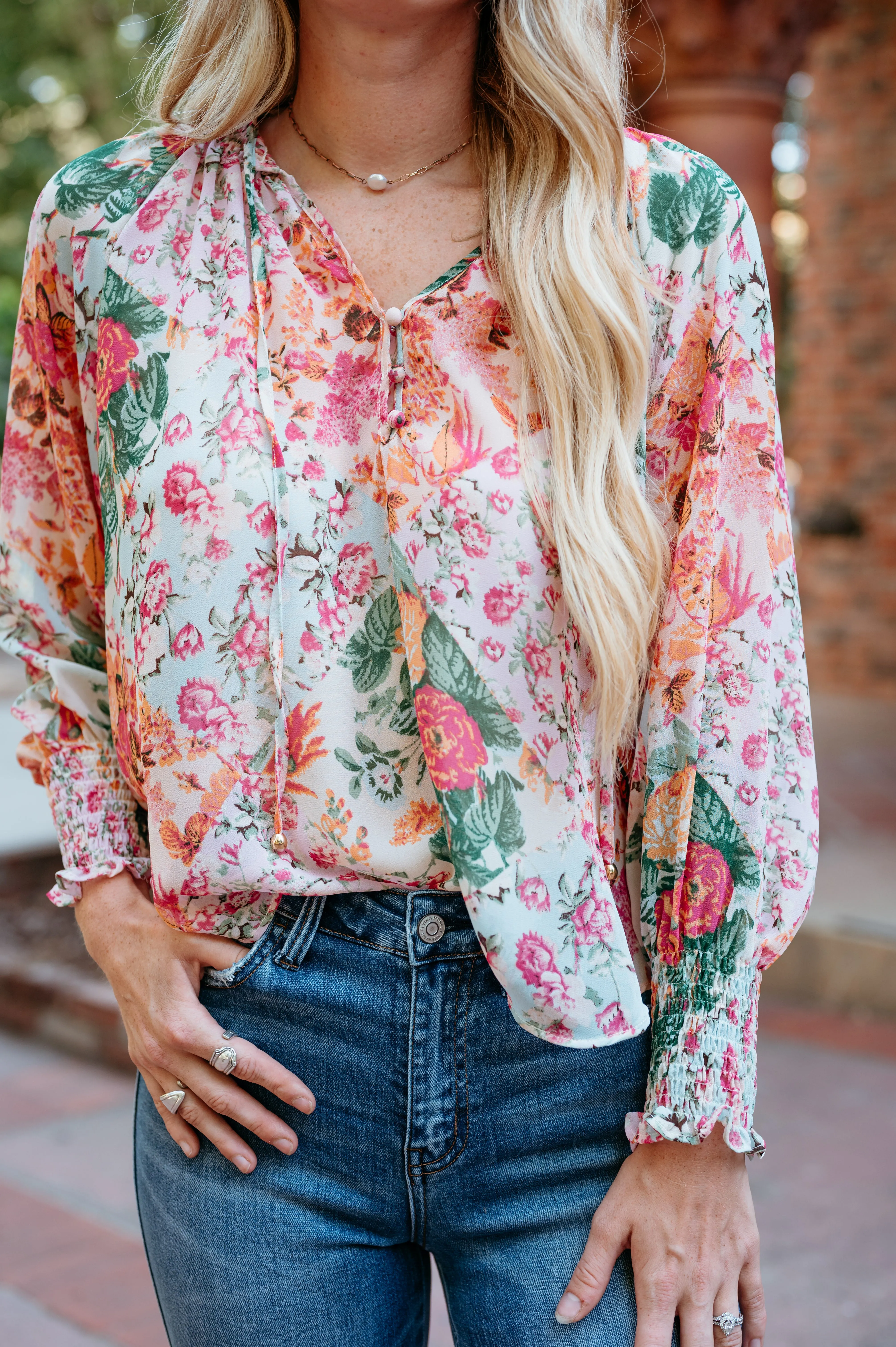Romantic Garden Long Sleeve Top