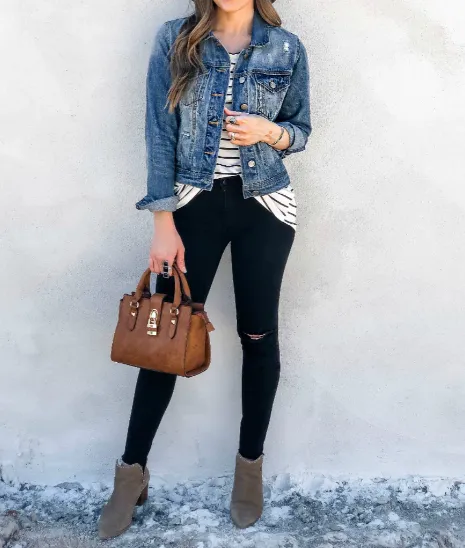 Rosalee Distressed Denim Jacket