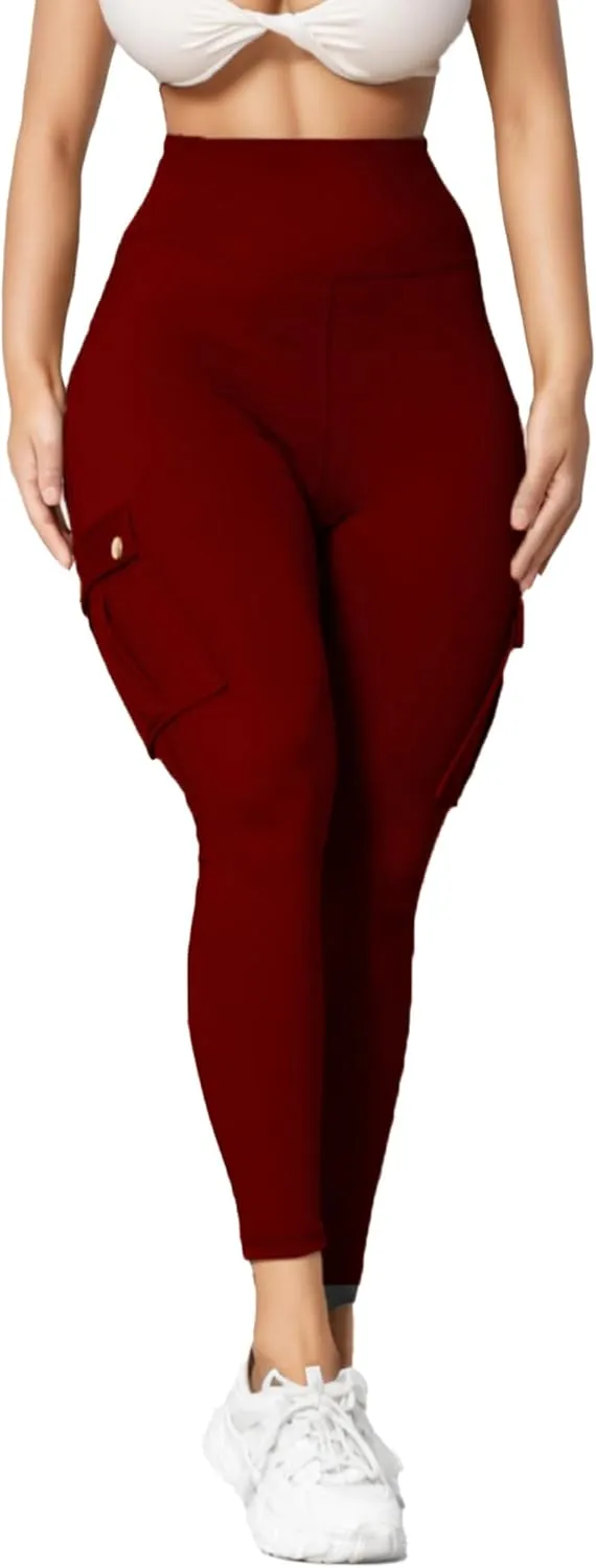 Scrunch Butt Lifting Leggings with Pockets Seamless High Waisted Workout Cargo Pants for Women
