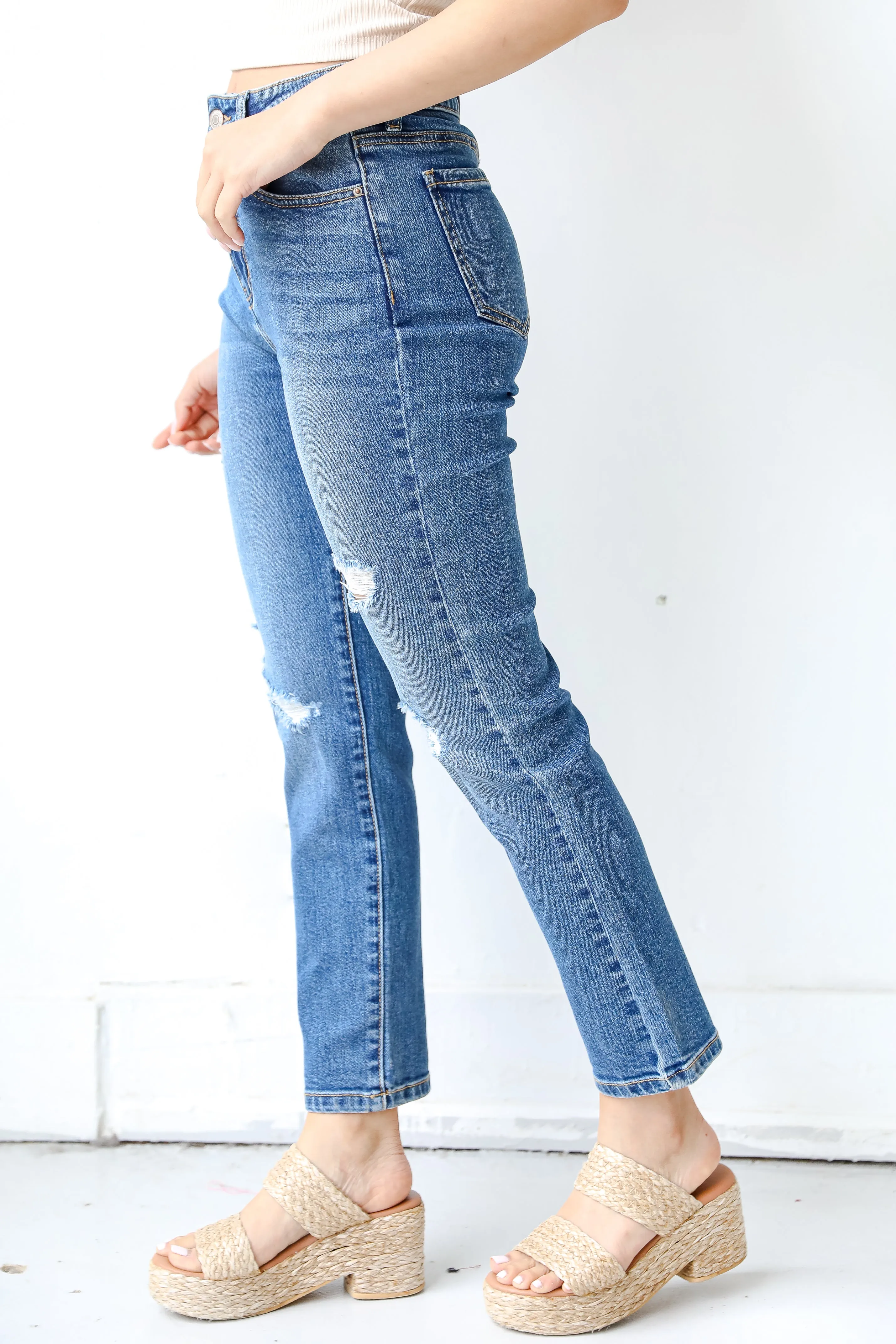 Skylar Distressed Mom Jeans
