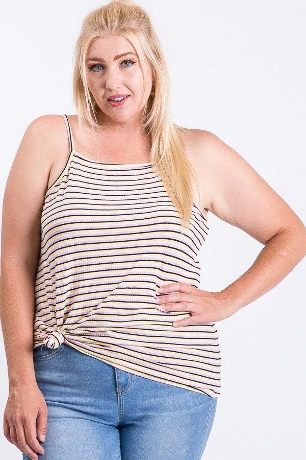 Sleeveless Ribbed Tank Top