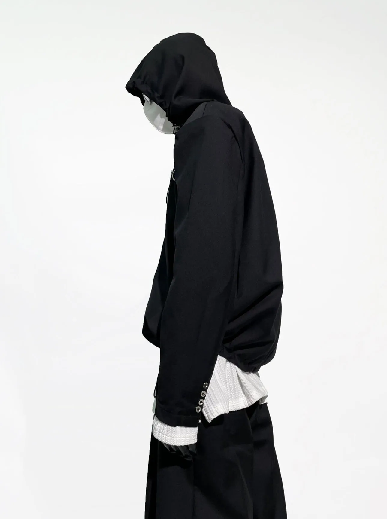 Slim Quarter-Button Hooded Windbreaker