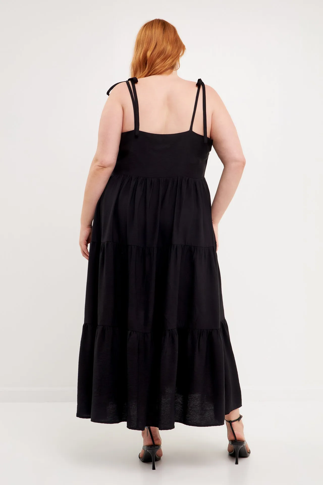 Spaghetti Tie Tiered Maxi Dress