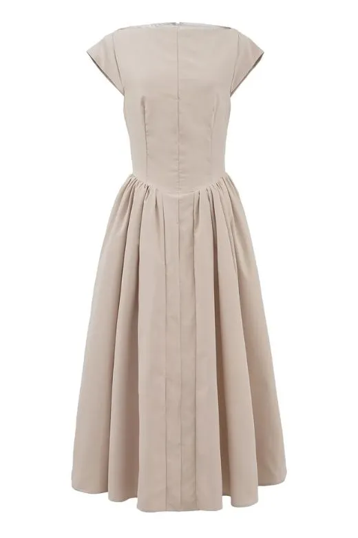 Stella Bodycon Midi Dress - Cream