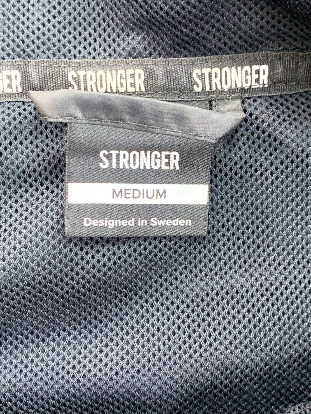Stronger Black Hooded Windbreaker Jacket UK M