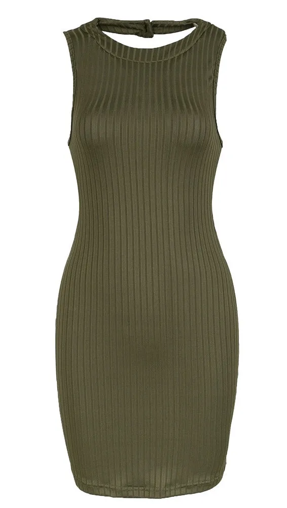 The Lisa Tank Dress in Army Green