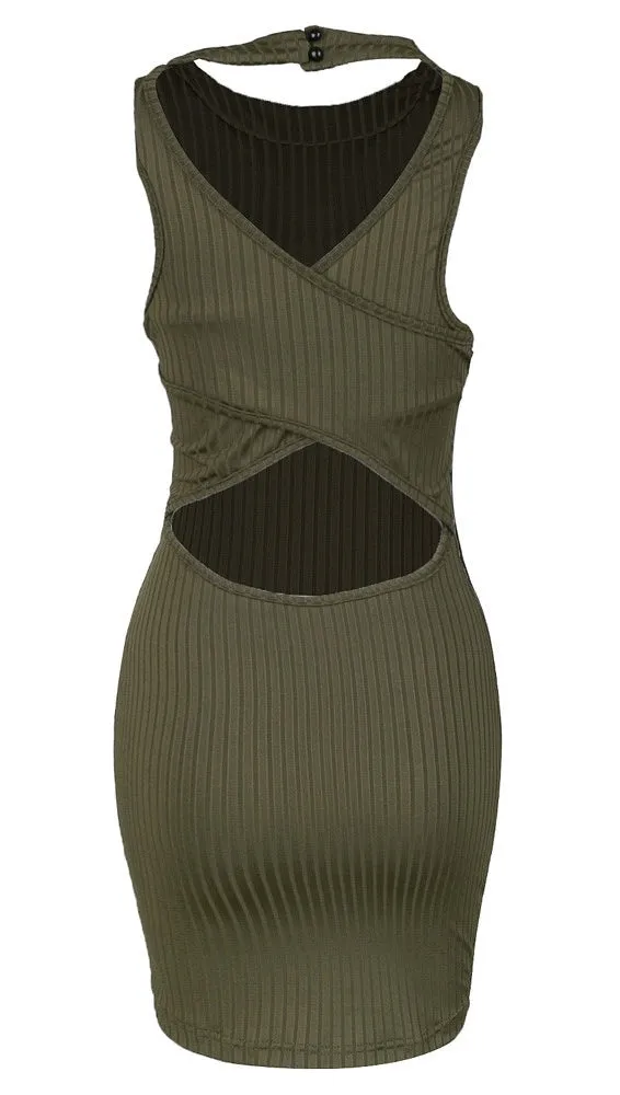 The Lisa Tank Dress in Army Green