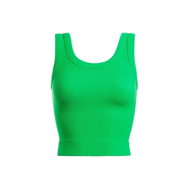 Thick Ribbed Cropped Sleeveless Tank
