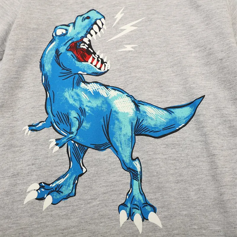 Toddler/Kid Boy's Roaring Dinosaur Glow Design T-Shirt