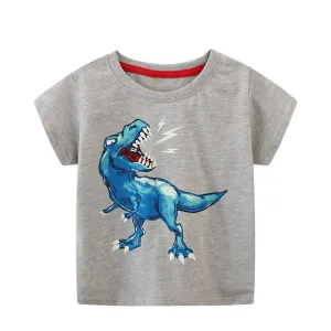 Toddler/Kid Boy's Roaring Dinosaur Glow Design T-Shirt