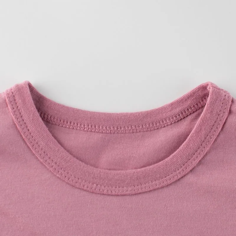 Toddler/Kid Girl's Short Sleeve Favorite Foods Print Design Pink T-Shirt