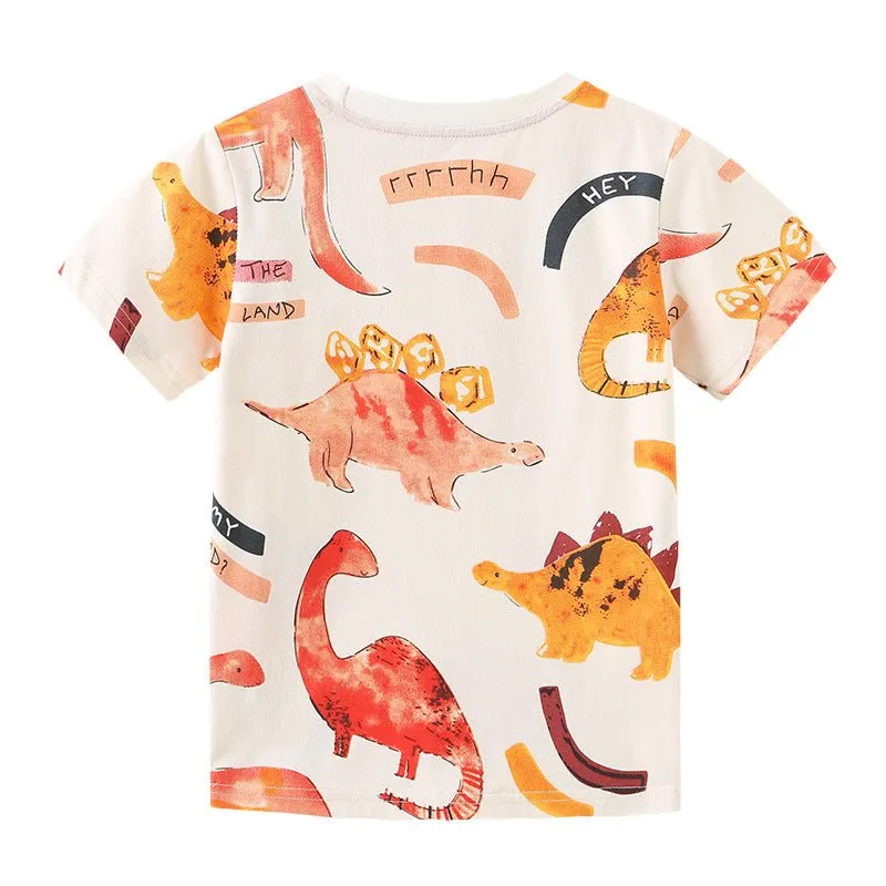 Toddler/Kid's Allover Dinosaur Print Design T-shirt