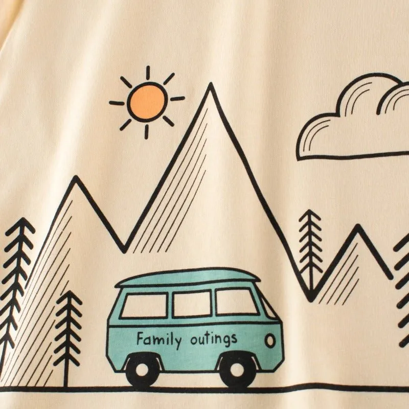 Toddler/Kid's Cartoon Camp Adventure Design T-Shirt
