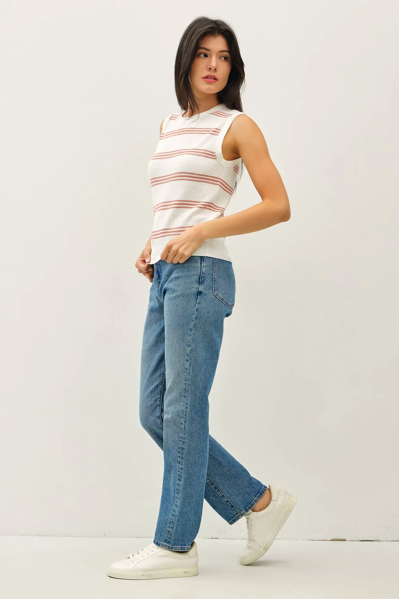 TRIPLE STRIPE SWEATER TANK