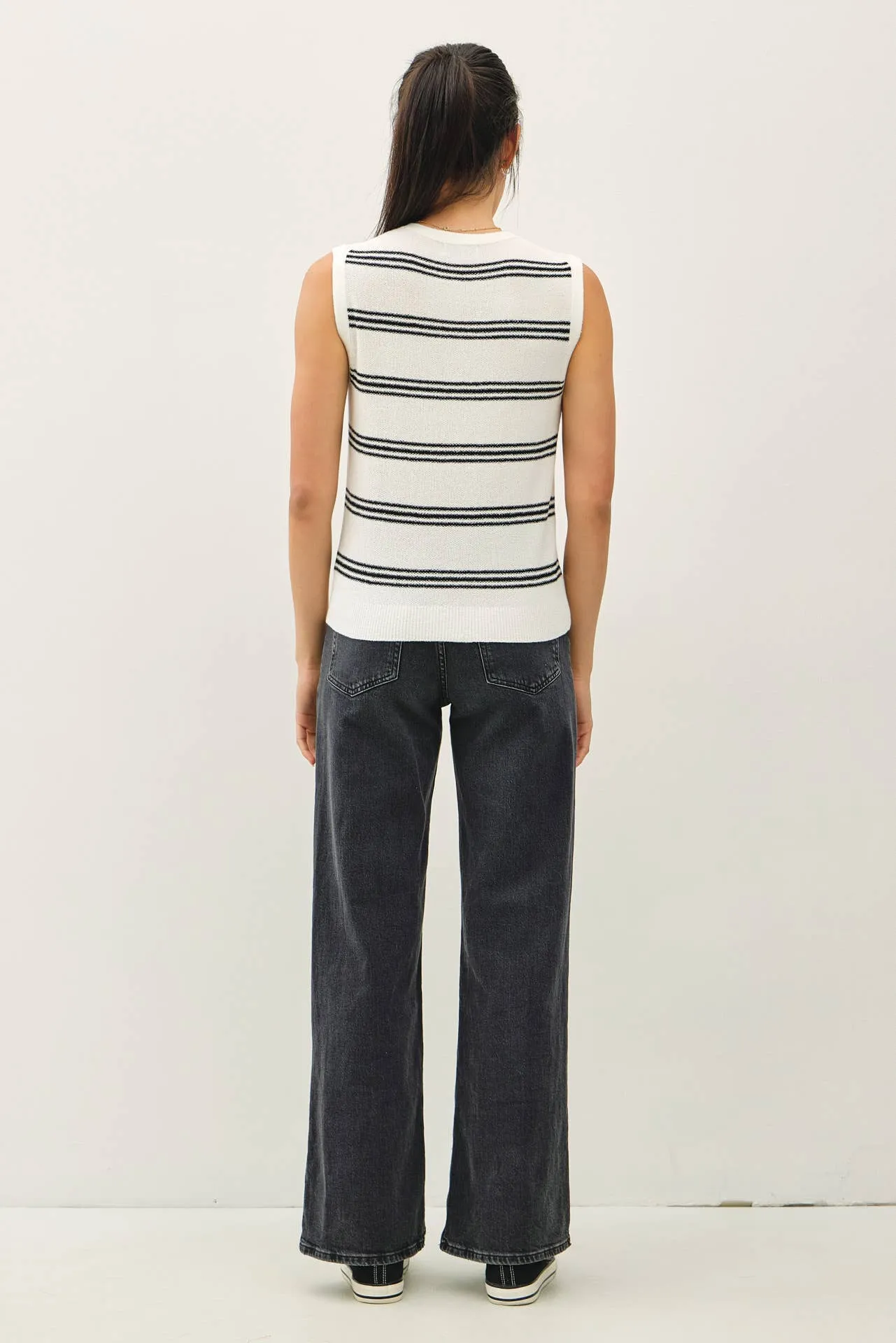 TRIPLE STRIPE SWEATER TANK