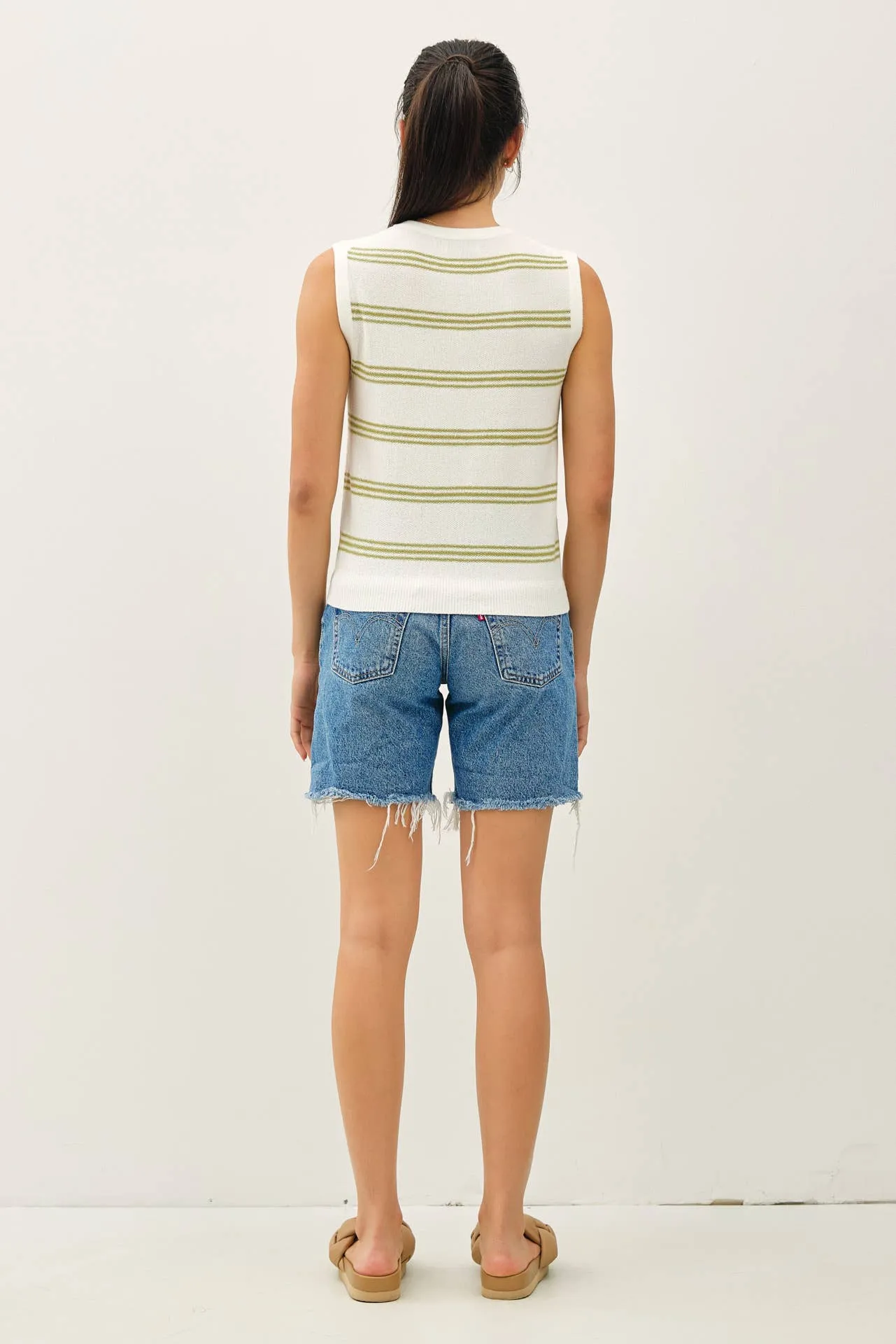 TRIPLE STRIPE SWEATER TANK