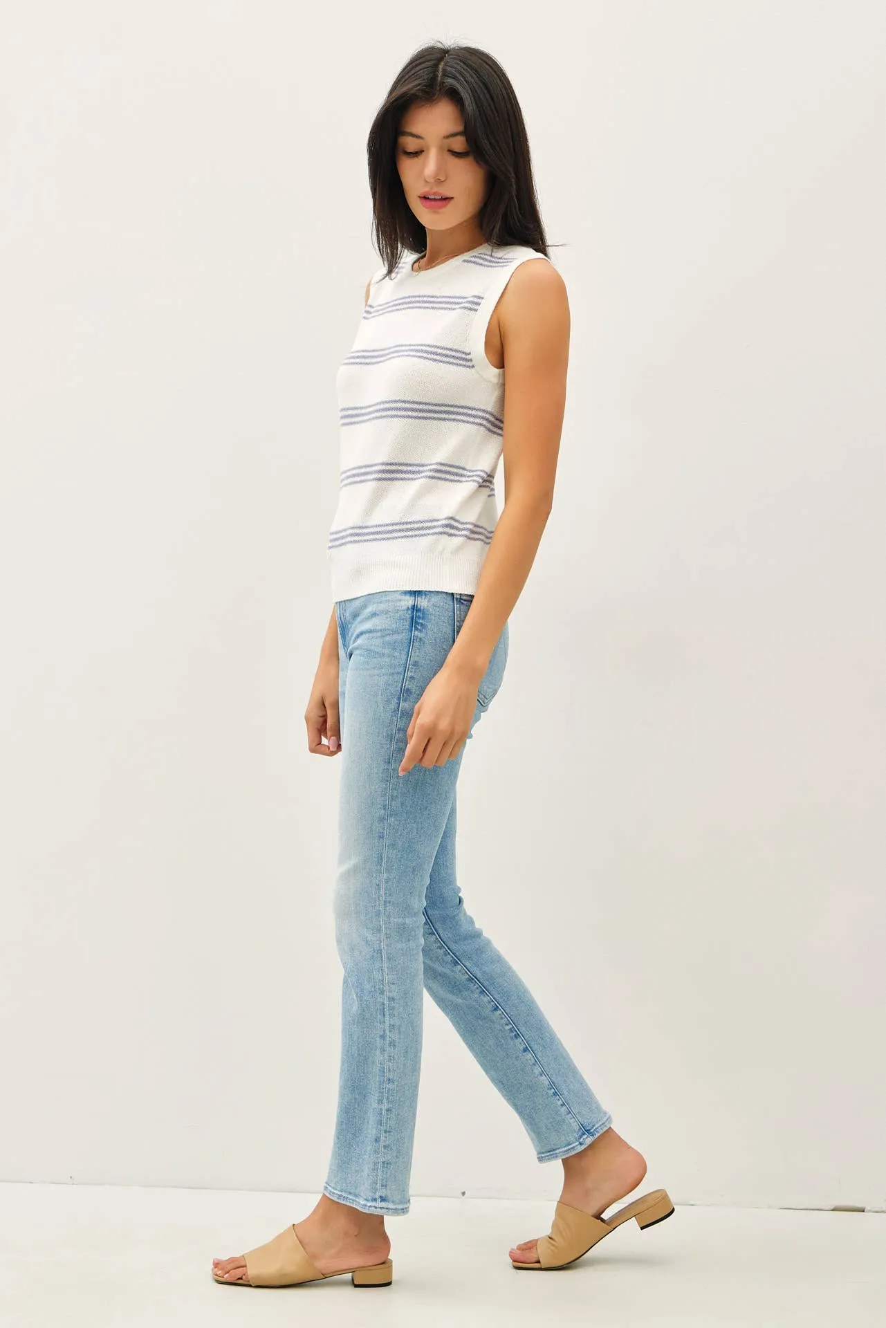 TRIPLE STRIPE SWEATER TANK