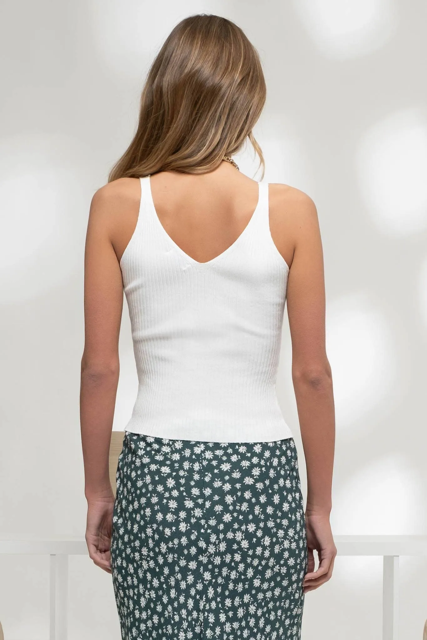 V NECK SWEATER KNIT CAMI TANK