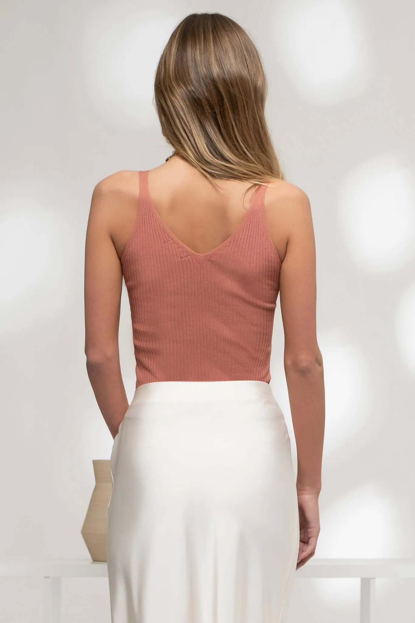V NECK SWEATER KNIT CAMI TANK