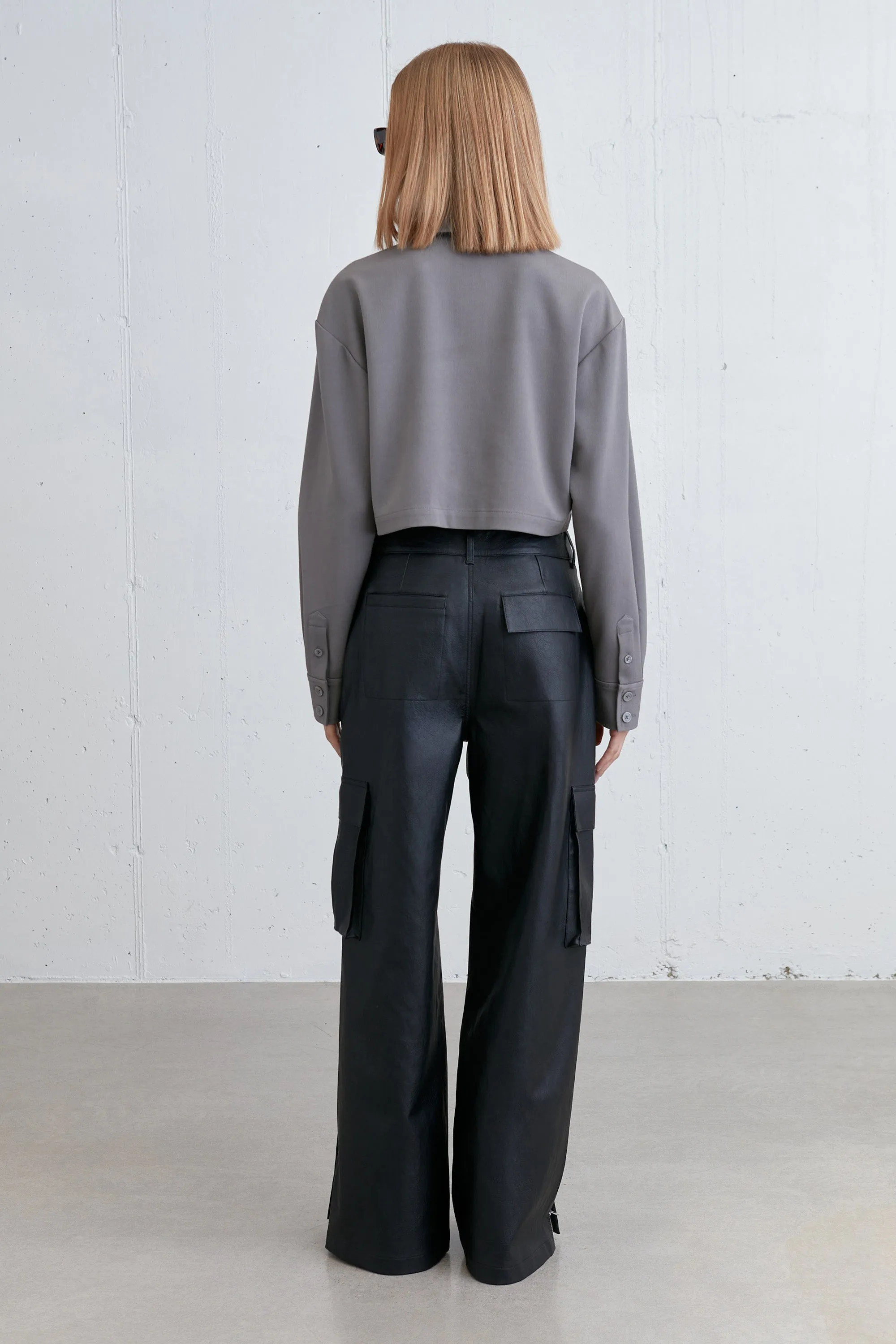 VEGAN LEATHER CARGO PANT