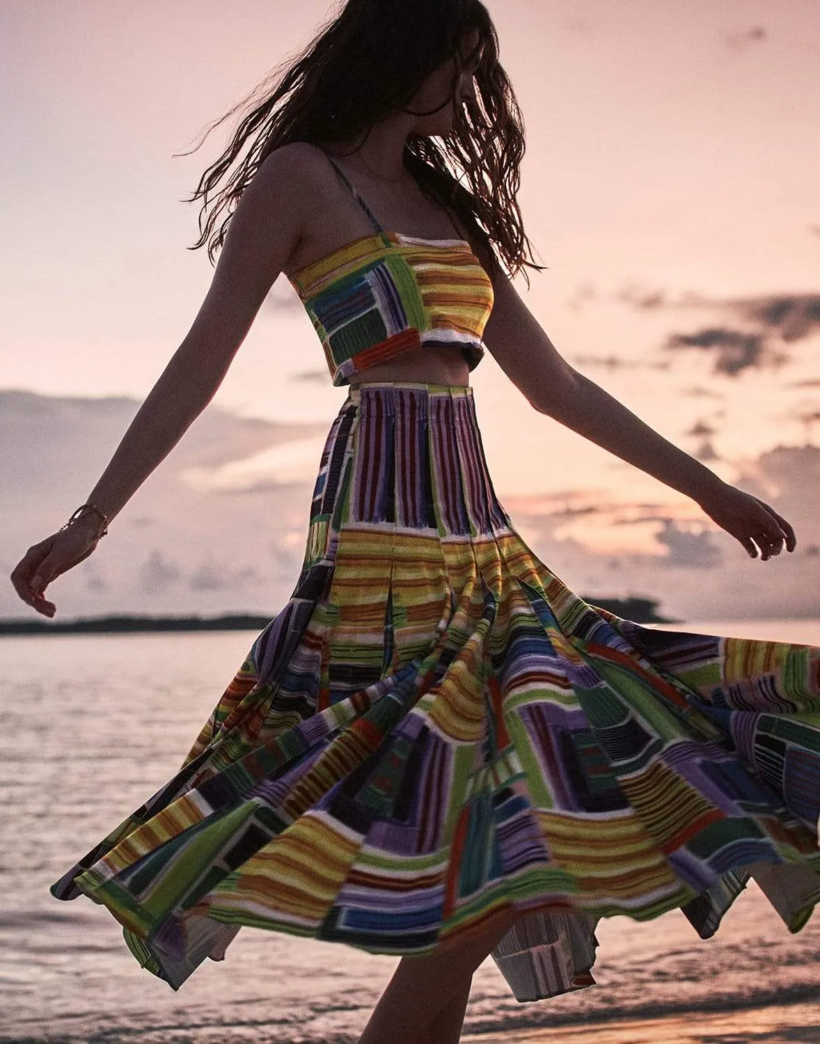 Velleta Printed Cotton-Blend Skirt