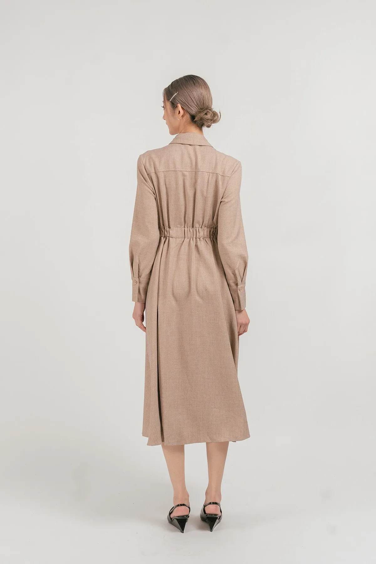 Vernitto Belted Maxi Shirt Dress