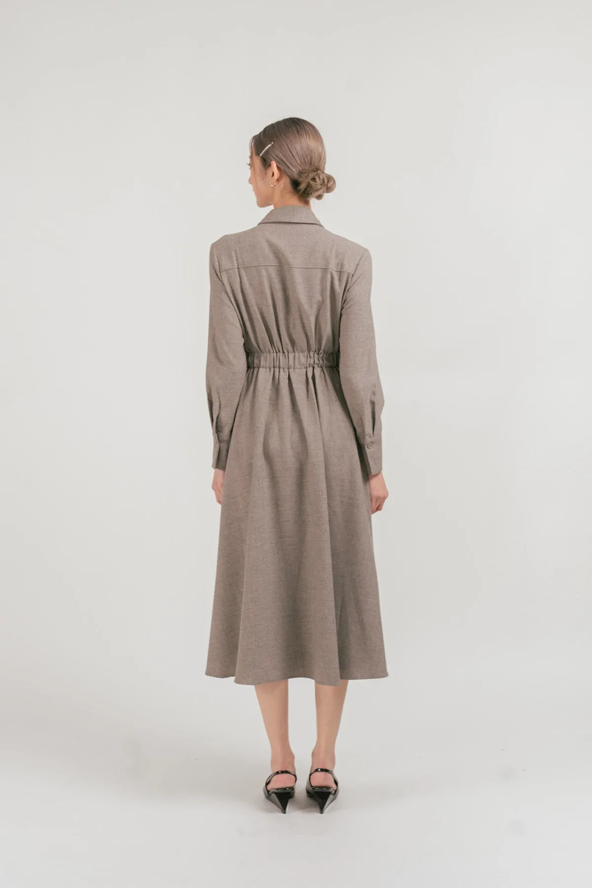 Vernitto Belted Maxi Shirt Dress