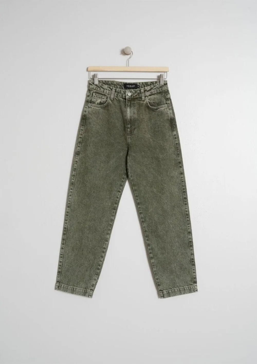 Washed Effect Khaki Jeans | Indi & Cold